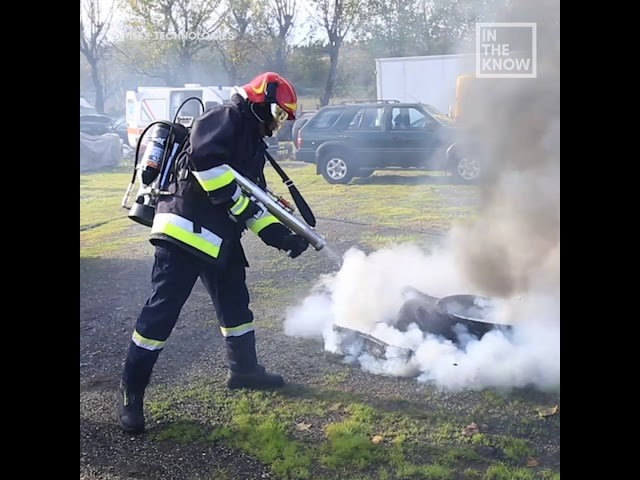 Firefighting shotgun blasts out&nbsp;flames