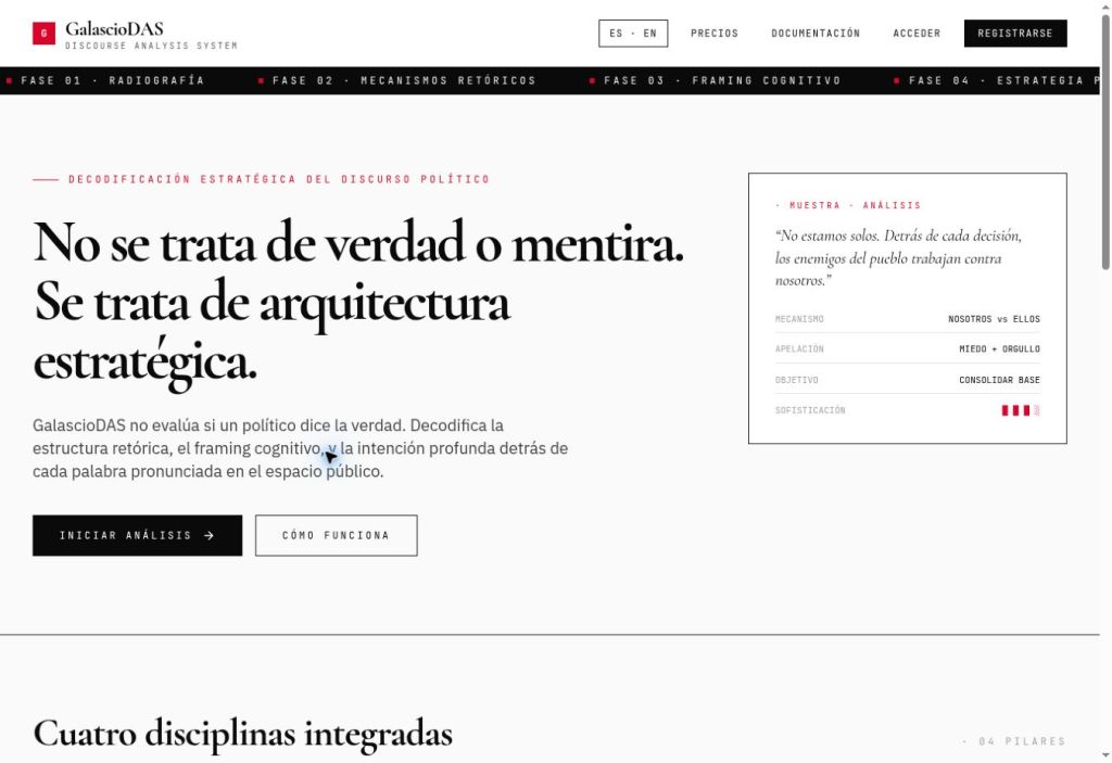 Prueba GalascioDAS™: explora cómo se construye el discurso&nbsp;político